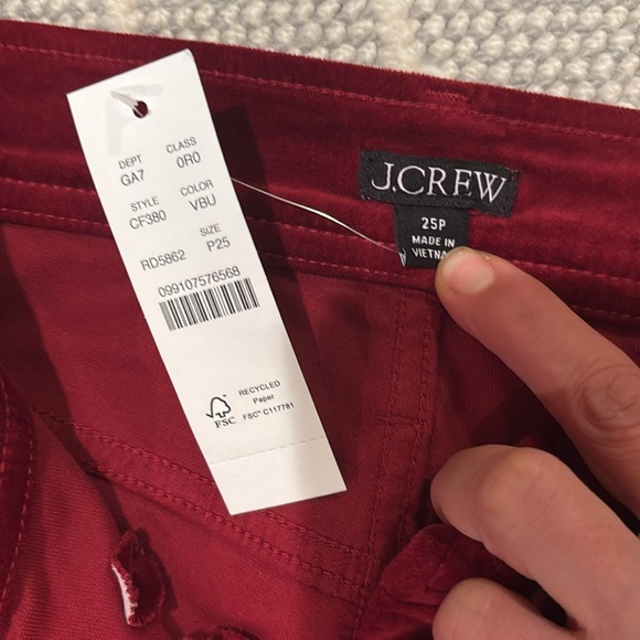 NWT J.Crew Wide Leg Velvet Sailor Trouser - Picture 3 of 5